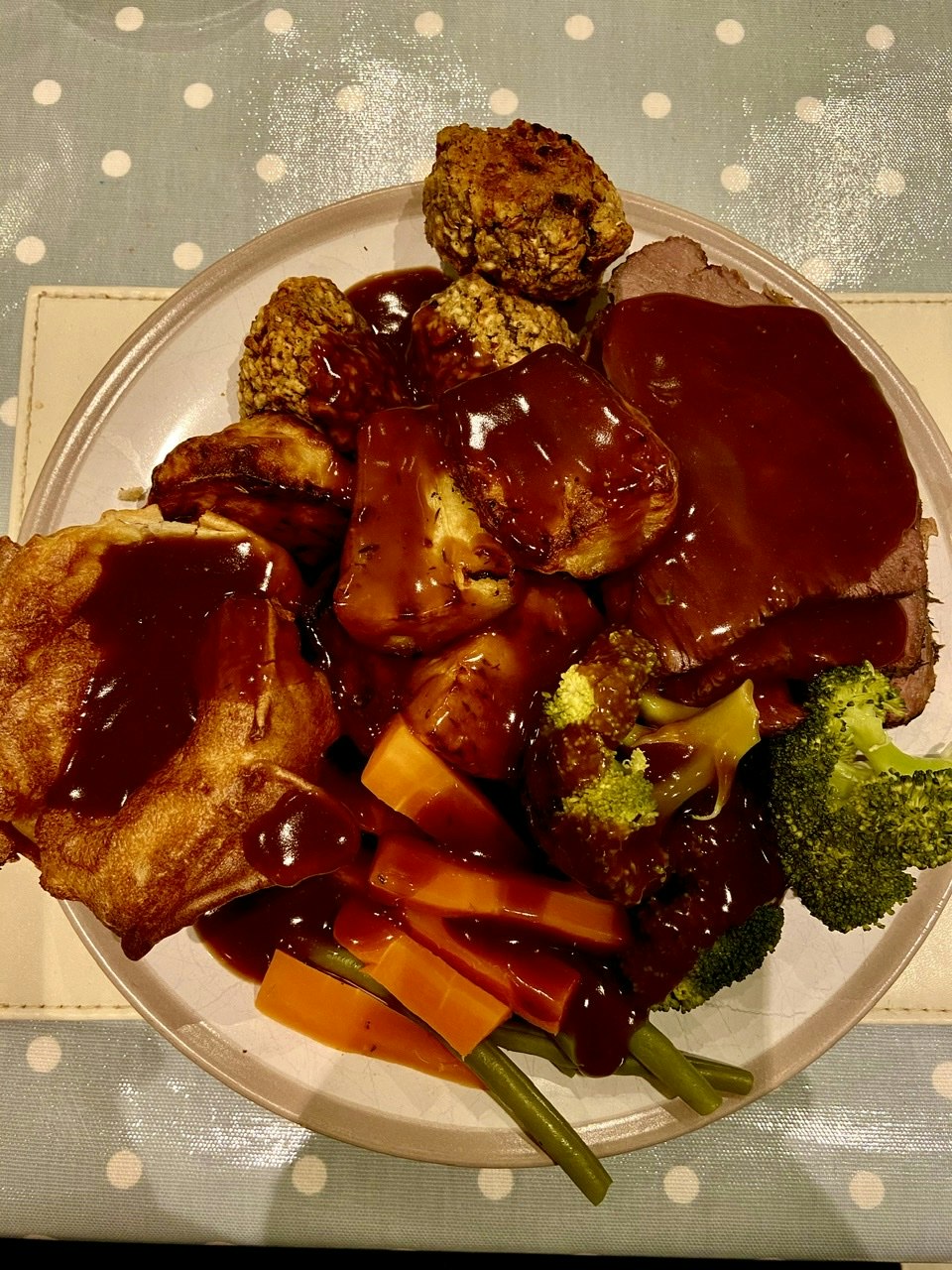 Roast beef and all of the trimmings